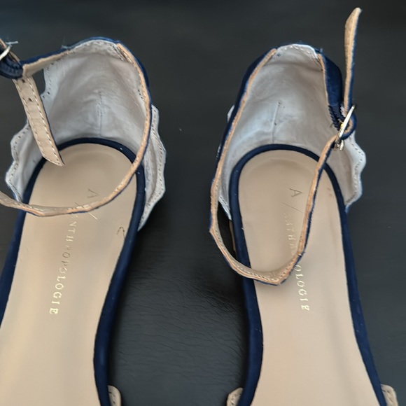 Anthropologie Navy Suede Scalloped Flats - Picture 3 of 6